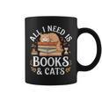 All I Need Is Books And Cats Reading Graphic Print Coffee Mug