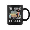 All I Need Is Cats Books And Coffee Graphic Print Coffee Mug