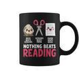 Nothing Beats Reading Rock Paper Scissors Book Lover Library Graphic Print Coffee Mug