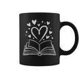 Open Book Hearts Reading Lover Bibliophile Graphic Print Coffee Mug
