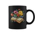 Open Book With Wildflowers Vintage Botanical Reading Graphic Print Coffee Mug Open Book With Wildflowers Vintage Botanical Reading Graphic Print Coffee Mug