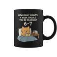 Orange Cat Reading Book 67 Six Seven Meme Graphic Print Coffee Mug