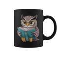 Owl Reading A Book Owls Wearing Glasses Librarian Graphic Print Coffee Mug Owl Reading A Book Owls Wearing Glasses Librarian Graphic Print Coffee Mug
