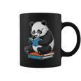 Panda With Glasses Reading Book Librarian Panda Graphic Print Coffee Mug
