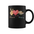 Peace Love & Poetry Poet Books Literature Writing Graphic Print Coffee Mug