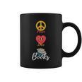 Peace Love Books Book Lovers Bookworm Graphic Print Coffee Mug