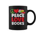 Peace Love Books Bookworm Book Lovers Graphic Print Coffee Mug