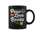 Peace Love Books Cute Retro Reading Graphic Graphic Print Coffee Mug