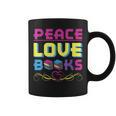 Peace Love Books Library Book Lover Graphic Print Coffee Mug