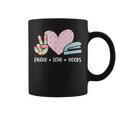 Peace Love Books Reading Graphic Print Coffee Mug Peace Love Books Reading Graphic Print Coffee Mug