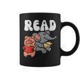 Pig Elephant Reading Cute Book Lover Bookworm Boys Girls Kid Graphic Print Coffee Mug