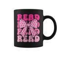 Pink Leopard Read Coquette Bow Girls Retro Groovy Reading Graphic Print Coffee Mug