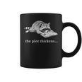 The Plot Thickens Raccoon Book Lover Graphic Print Coffee Mug