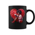Pretty Girl With Book And Hearts For Valentine's Day Graphic Print Coffee Mug