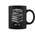 Quirky Book Nerd Get Lit Humor Bookworm Classic Distressed Graphic Print Coffee Mug