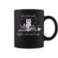 Quote With Coffee Cats And Book Reading Graphic Print Coffee Mug Quote With Coffee Cats And Book Reading Graphic Print Coffee Mug