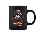 Racoon Reading Book Graphic Racoon With Book Floral Graphic Print Coffee Mug