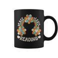 Rainbow Groovy Book Lover Outfit Hippie Peace Love Reading Graphic Print Coffee Mug