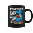 Rawrsome Bookworm Dinosaur T-Rex Book Reading Boys Graphic Print Coffee Mug