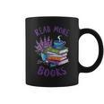 Read More Books Floral Book Reader Art Reading Lover Quote Graphic Print Coffee Mug