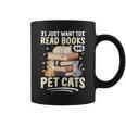 Read Books And Pet Cats Cat Lover Women Girls Kids Graphic Print Coffee Mug