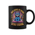 Read Books Be Weird Stay Feral Cat Groovy Graphic Print Coffee Mug
