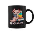 Readalotl a Kawaii Axolotl Reading a Book As Readsalotl Graphic Print Coffee Mug