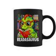Readasaurus Reading Dinosaur Book Reader Bookworm Graphic Print Coffee Mug