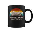 Reading Books Is My Escape Book Lover Humor Bookworm Graphic Print Coffee Mug