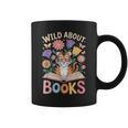 Reading Enthusiast Book Lover Tiger Cute Flowers Graphic Print Coffee Mug