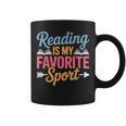 Reading Is My Favorite Sport Book Lover Saying Graphic Print Coffee Mug