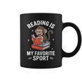 Reading Is My Favorite Sport Cute Monkey Reading Books Graphic Print Coffee Mug