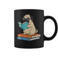 Reading Pug Bookworm Cute Pug With Glasses Books Graphic Print Coffee Mug Reading Pug Bookworm Cute Pug With Glasses Books Graphic Print Coffee Mug