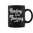 Reading Is My Therapy Book Lover Bookworm Reader Graphic Print Coffee Mug