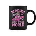 Reading Is Out Of This World Astronaut Reading Book Space Graphic Print Coffee Mug Reading Is Out Of This World Astronaut Reading Book Space Graphic Print Coffee Mug