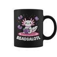 Readsalotl Axolotl Kawaii Anime Book Lover Reading Graphic Print Coffee Mug