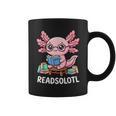 Readsolotl Axolotl Read Books Reading Book Lover Kids Graphic Print Coffee Mug
