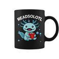 Readsolotl Cute Axolotl Read Book Ambystoma Mexicanum Kids Graphic Print Coffee Mug