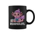 Readsolotl Cute Pink Kawaii Axolotl Reading Book Lover Graphic Print Coffee Mug Readsolotl Cute Pink Kawaii Axolotl Reading Book Lover Graphic Print Coffee Mug