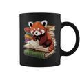 Red Panda Reading Book Animal Bookworm Graphic Print Coffee Mug