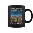 I Rescue Books And Trapped In The Bookstore Retro Bookreader Graphic Print Coffee Mug