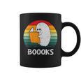 Retro Book Ghost Reading Halloween Teacher Men Women Graphic Print Coffee Mug