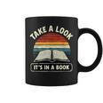 Retro Take A Look It's In A Book Reading Graphic Print Coffee Mug Retro Take A Look It's In A Book Reading Graphic Print Coffee Mug