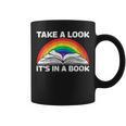 Retros Vintage Rainbow Take a Look It's In a Book Reading Graphic Print Coffee Mug Retros Vintage Rainbow Take a Look It's In a Book Reading Graphic Print Coffee Mug