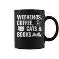 Weekends Coffee Cats And Books Graphic Print Coffee Mug