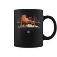 San Francisco Big Cat Reading Book Golden Gate Bridge Graphic Print Coffee Mug San Francisco Big Cat Reading Book Golden Gate Bridge Graphic Print Coffee Mug