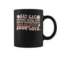 Say Gay Protect Trans Kids Read Banned Books LGBT Groovy Graphic Print Coffee Mug