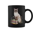 Siamese Cat Meezer Bookworm Flowers Book Reading Books Graphic Print Coffee Mug