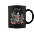 Skeleton Read In Peace Books And Plants Lover Bookworm Graphic Print Coffee Mug