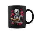 Skeleton Reading Book Lover Floral Flowers Bookish Bookworm Graphic Print Coffee Mug Skeleton Reading Book Lover Floral Flowers Bookish Bookworm Graphic Print Coffee Mug